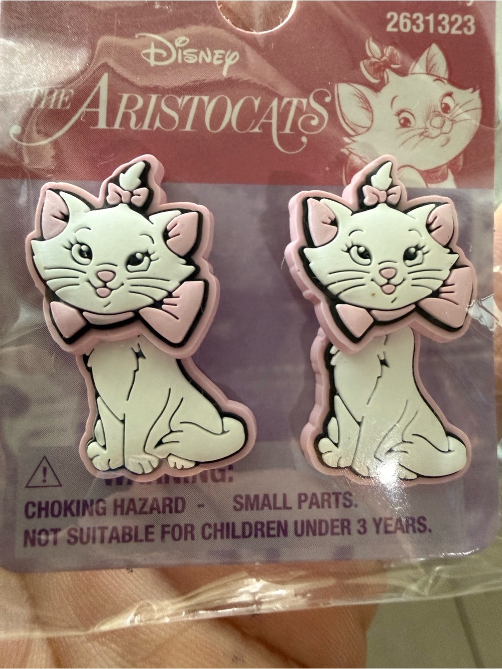 Disney White and Pink Marie Cat Earrings